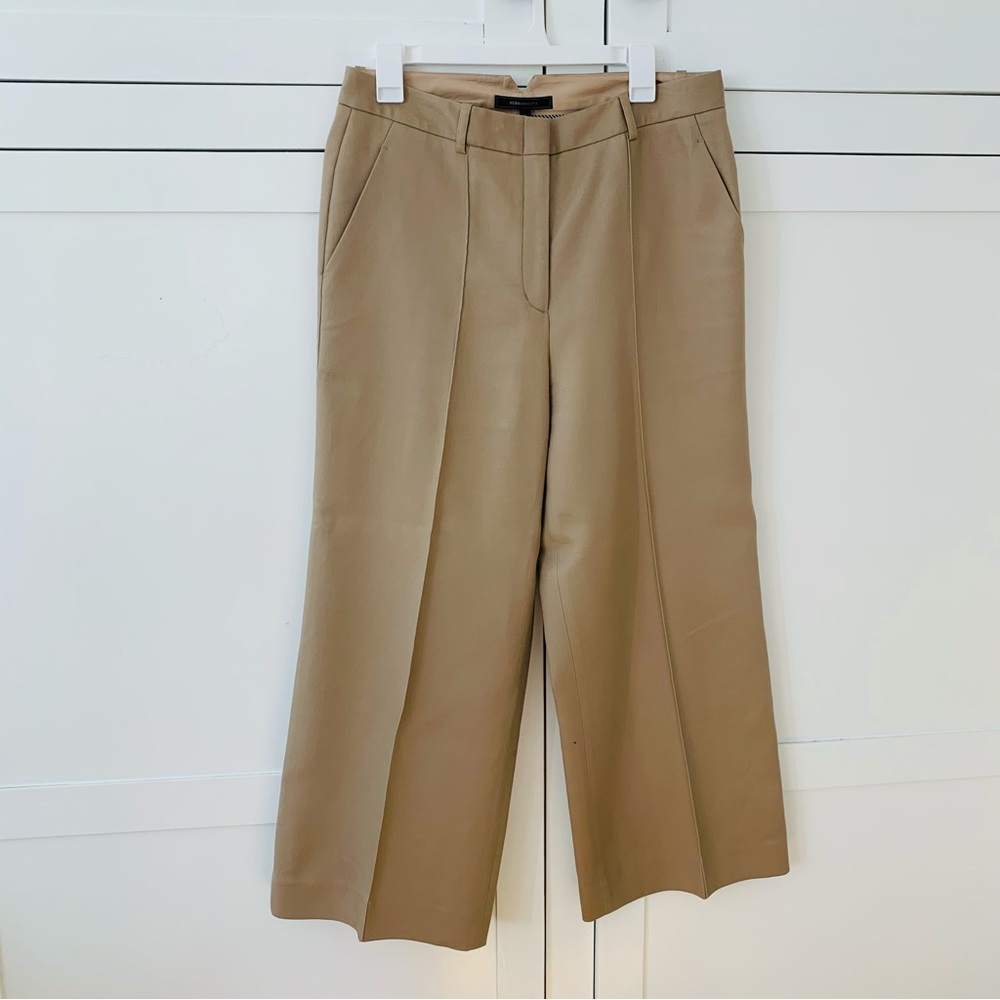 BCBGMaxazria Khaki Sutton High Waist Straight Pants Size Medium